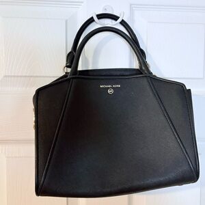 Michael Kors Black Satchel with Gold Accents